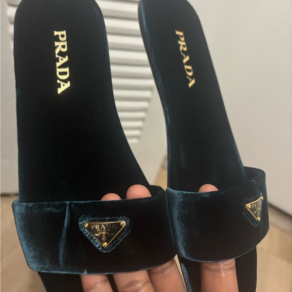 Prada Shoes - Prada Women's Black Velvet Mules